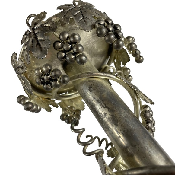 Vintage Silver Plated Grapevine Adorned Candlestick Candle Holder Display 9.5” - Picture 9 of 13